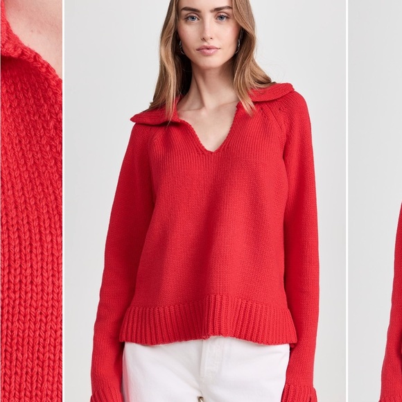 Ciao Lucia Sweaters - Ciao Lucia Belinha Vibrant Red V-Neck Sweater